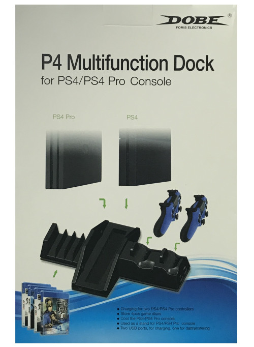 Вертикальная подставка + зарядная станция Multi-Functional для PS4 / PS4 Pro Dobe (TP4-837) (PS4)